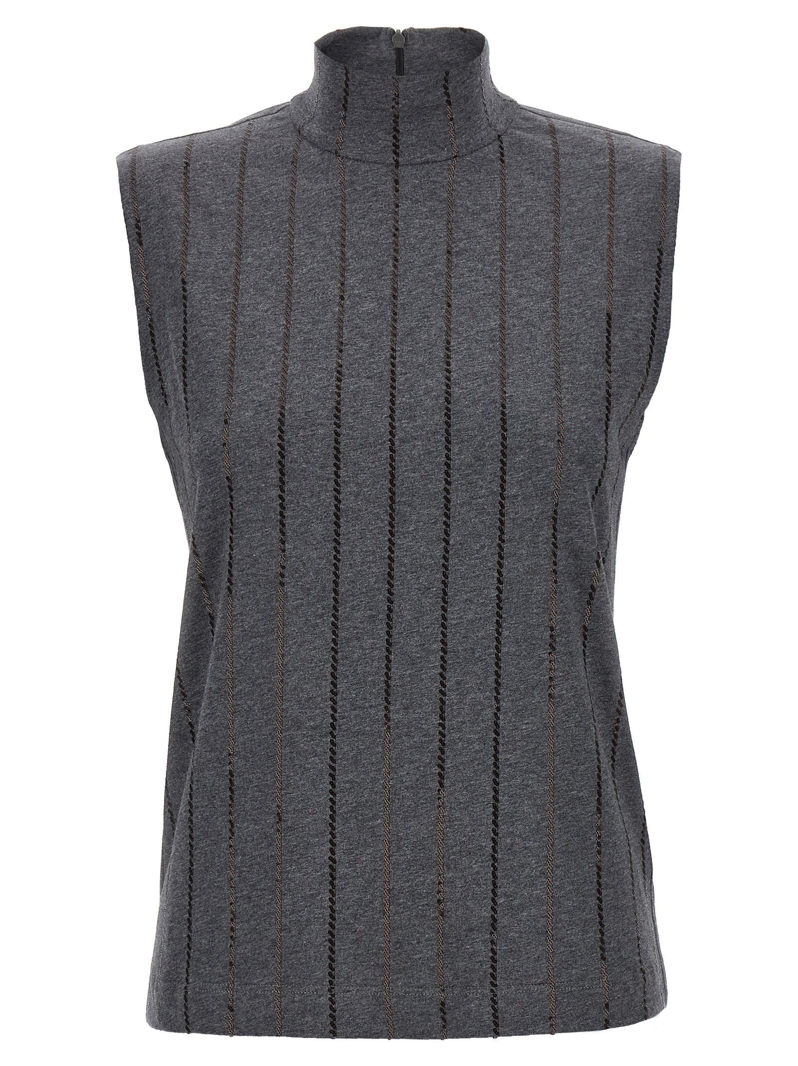 brunello cucinelli micro sequin top