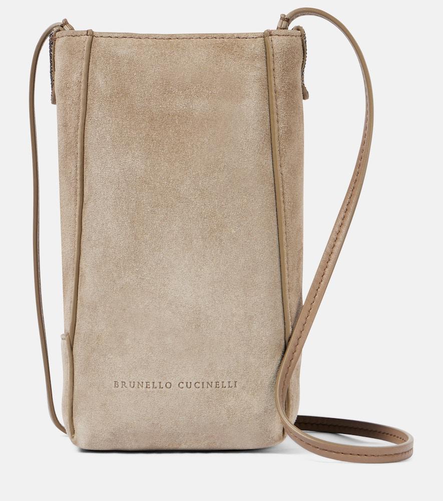brunello cucinelli mini suede crossbody bag