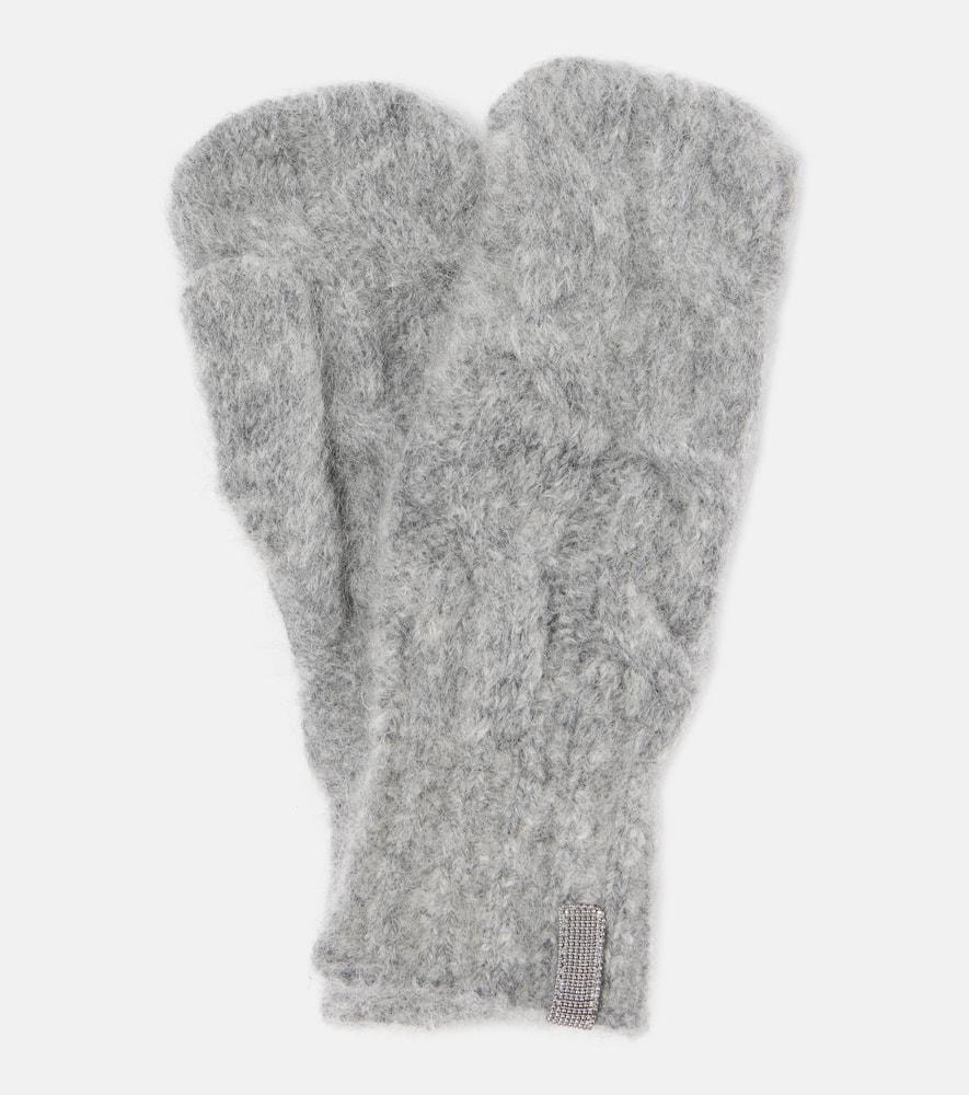 brunello cucinelli mohair and wool gloves