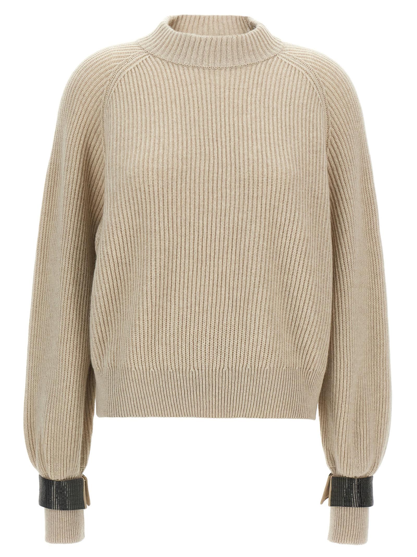 brunello cucinelli monile cuffs sweater
