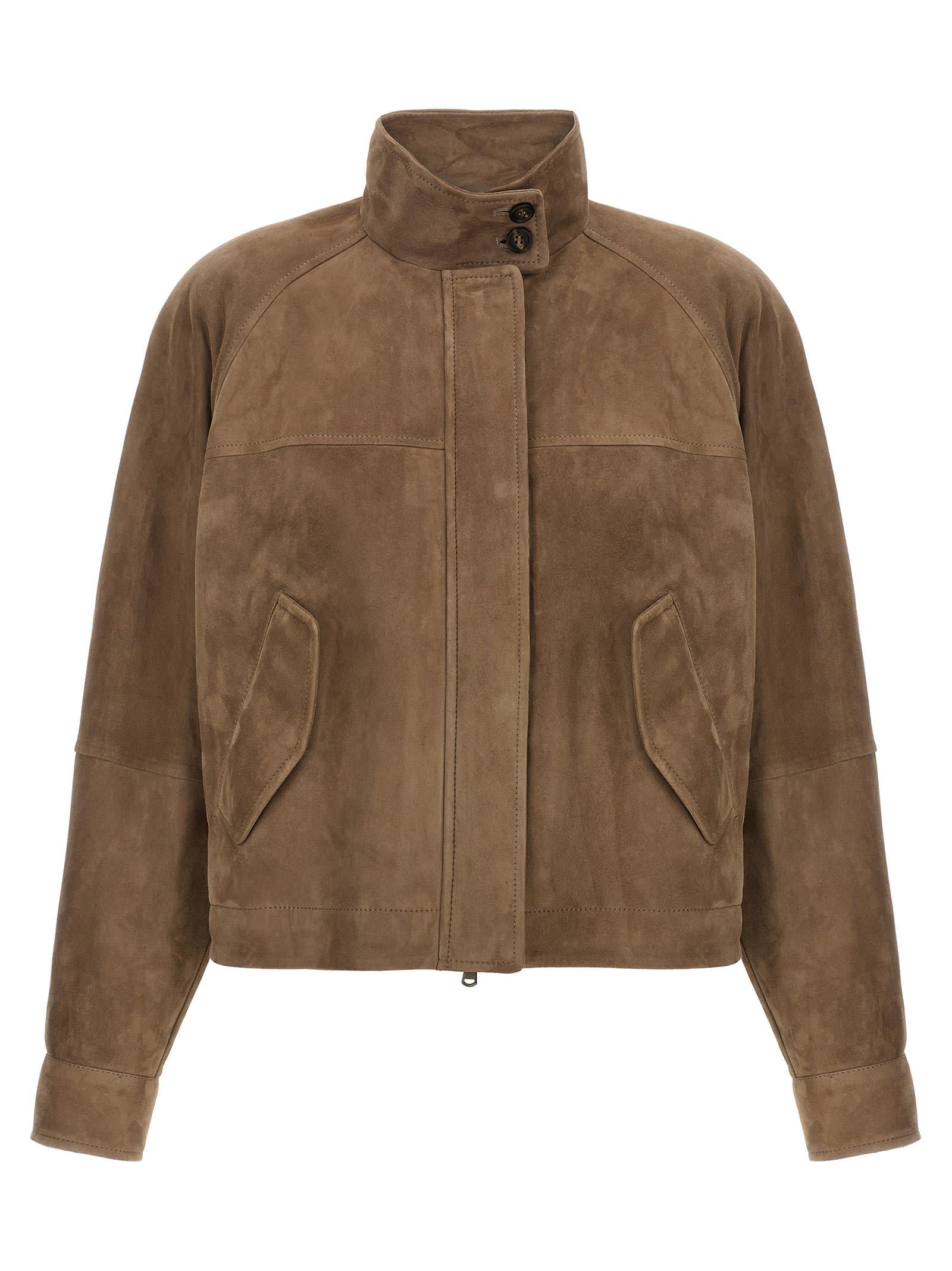 brunello cucinelli monile suede jacket