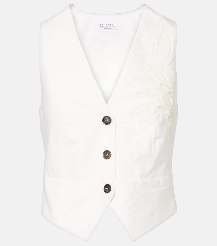 brunello cucinelli monili appliqué cotton