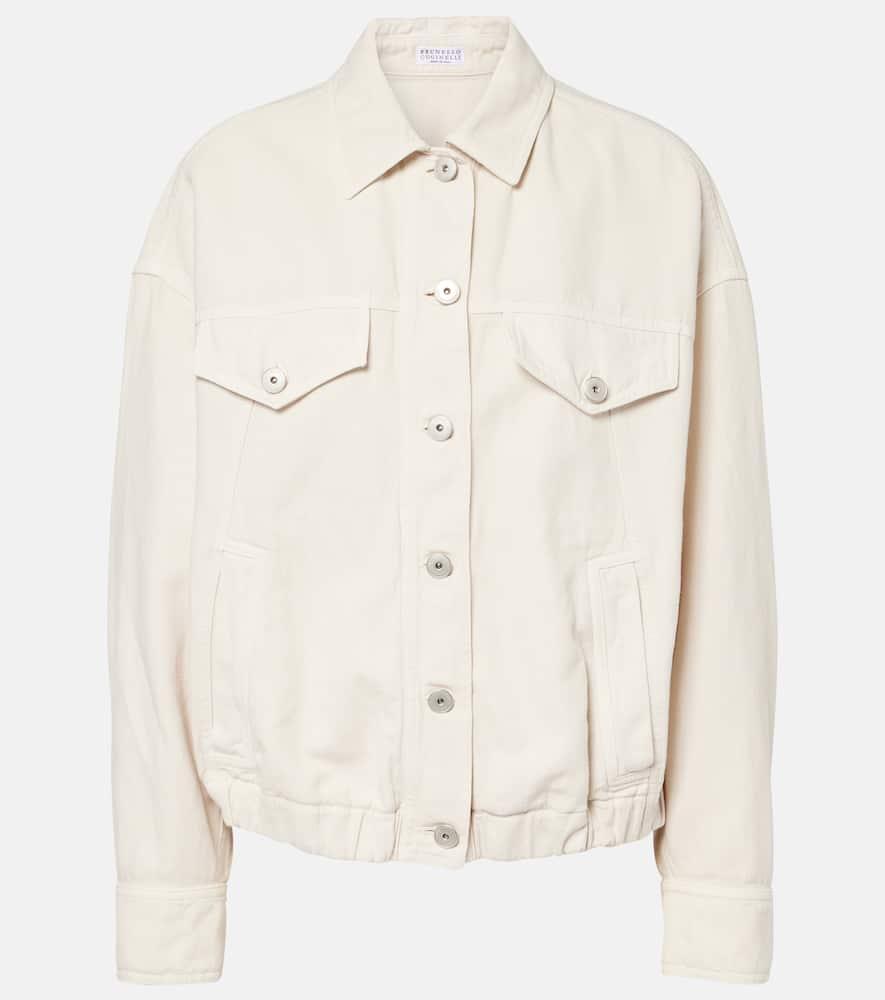 brunello cucinelli monili beaded cotton and linen jacket
