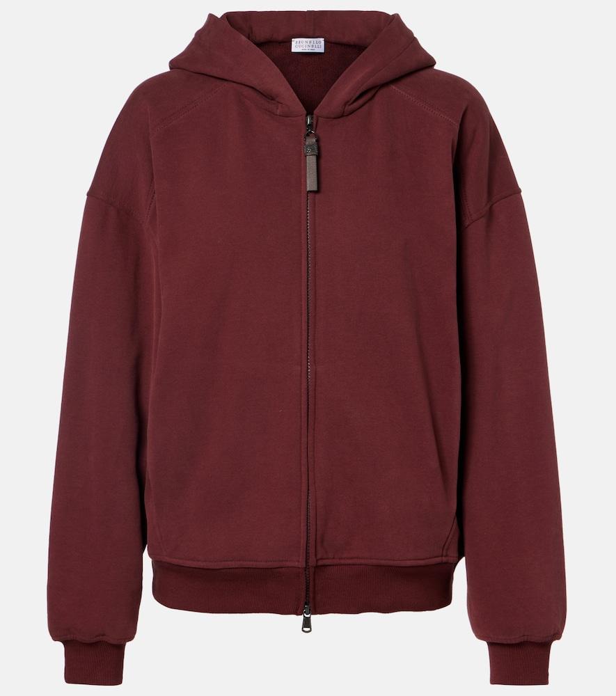 brunello cucinelli monili cotton jersey zip