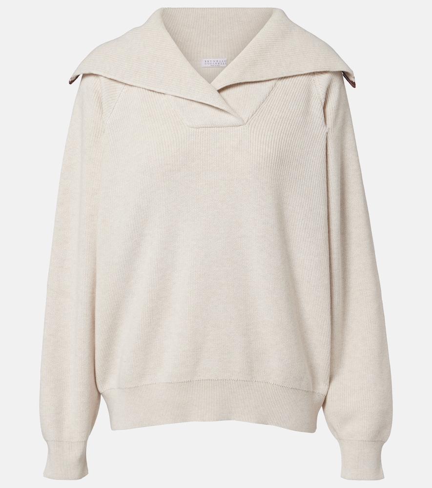 brunello cucinelli monili cotton sweater