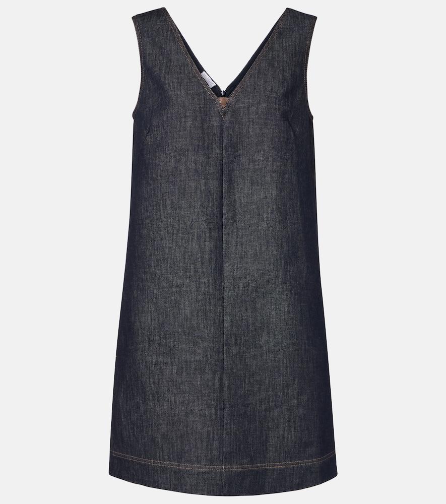 brunello cucinelli monili cotton twill minidress