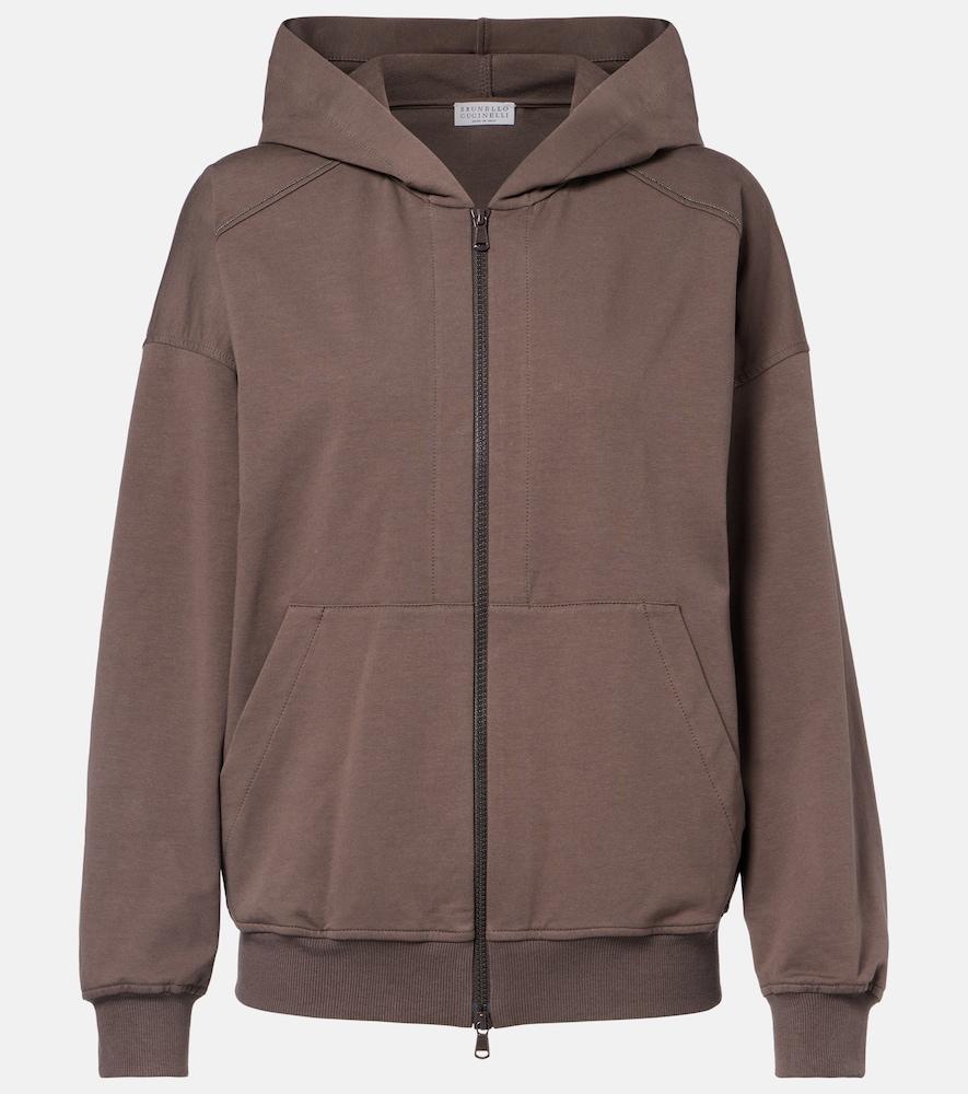 brunello cucinelli monili cotton zip