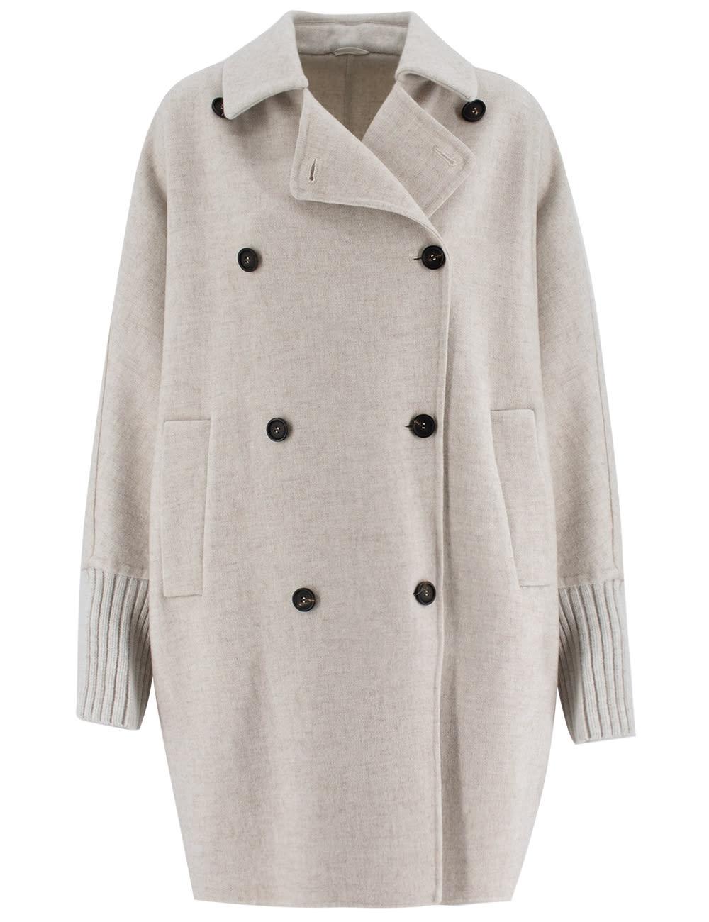 brunello cucinelli monili embellished hand-finished coat