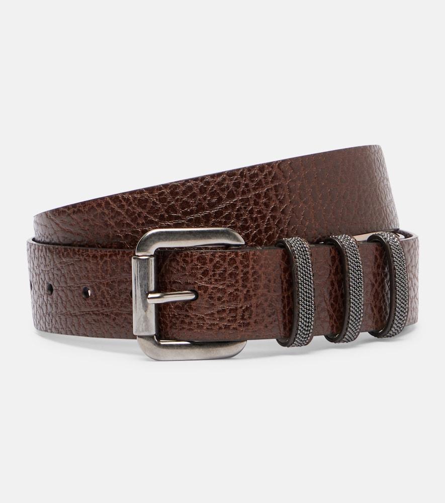 brunello cucinelli monili leather belt