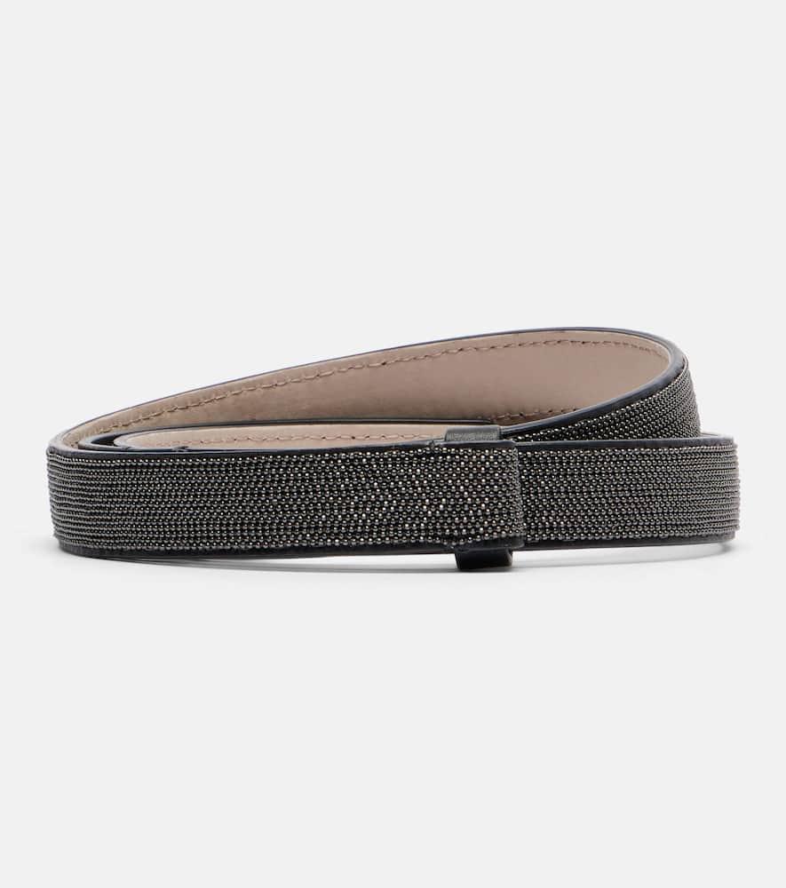 brunello cucinelli monili leather belt