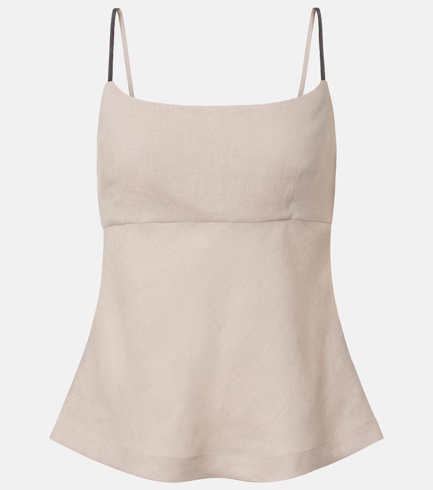 brunello cucinelli monili linen top