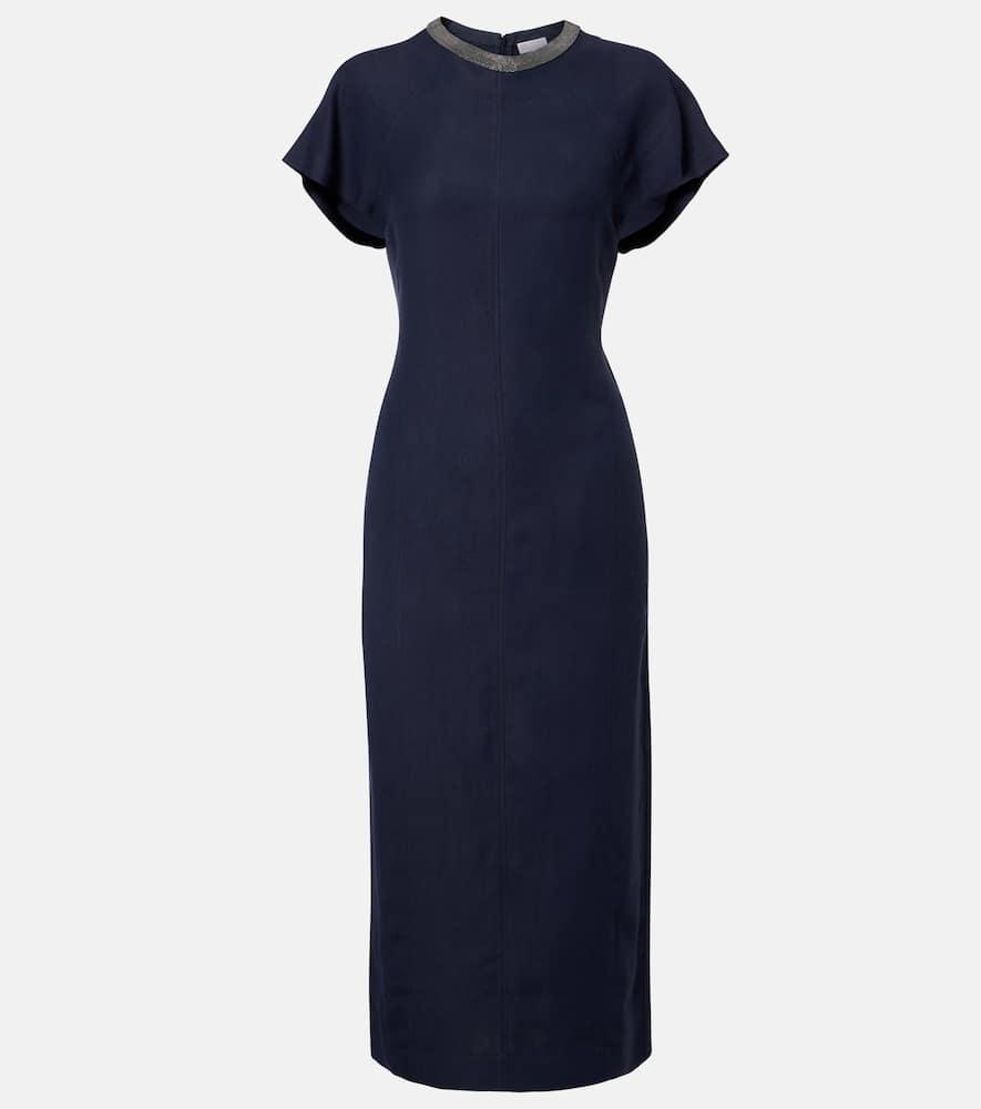 brunello cucinelli monili midi dress