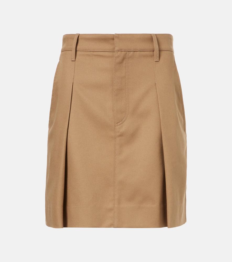 brunello cucinelli monili pleated cotton mini skirt