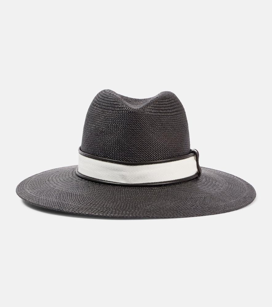 brunello cucinelli monili straw fedora
