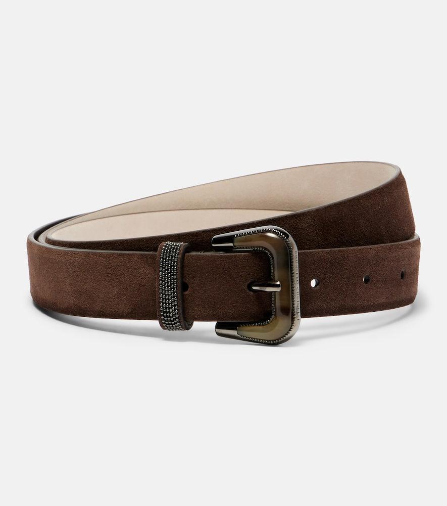 brunello cucinelli monili suede belt