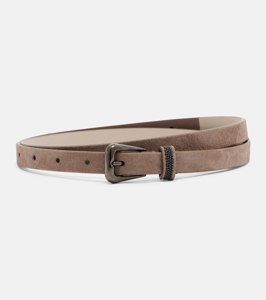 brunello cucinelli monili suede belt
