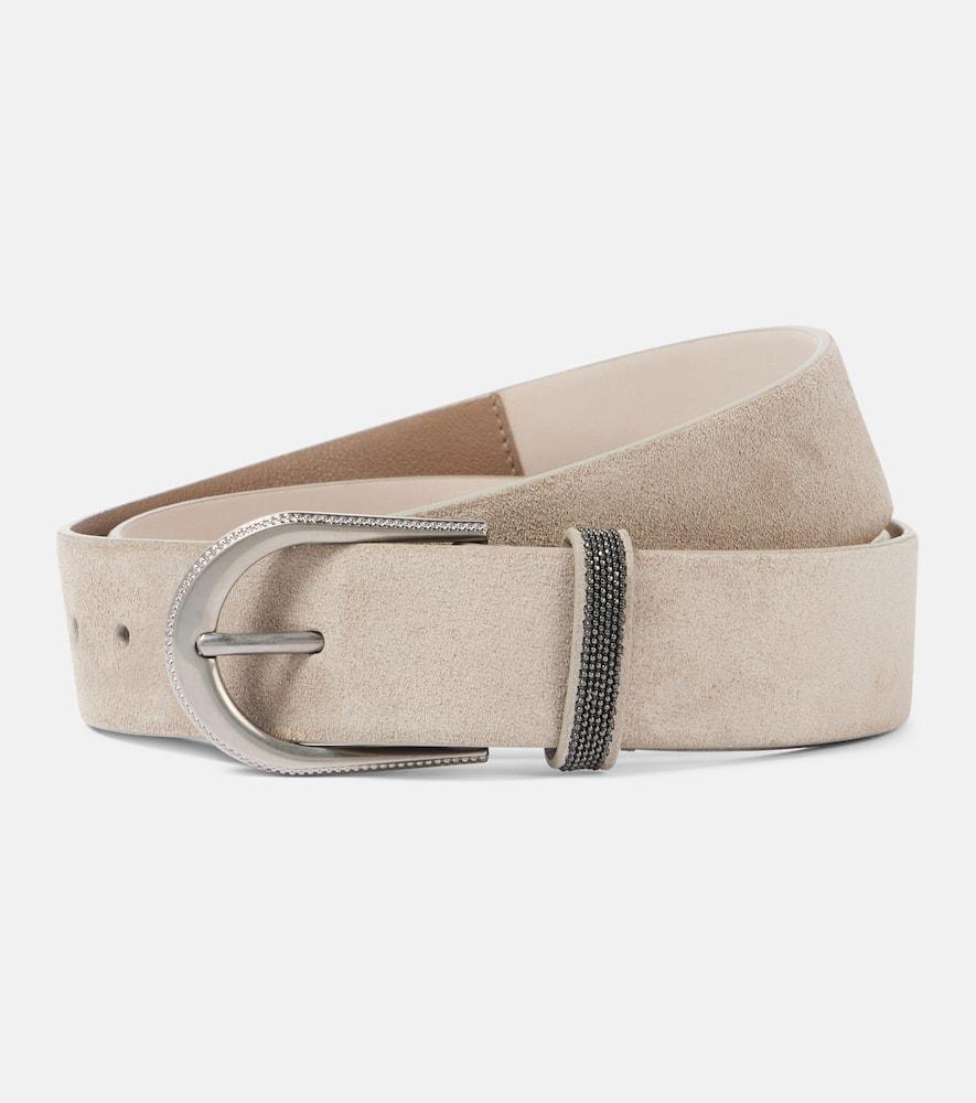 brunello cucinelli monili suede belt