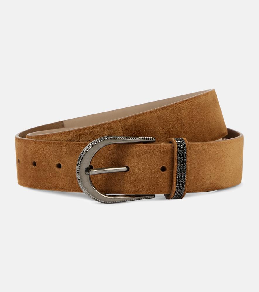 brunello cucinelli monili suede belt