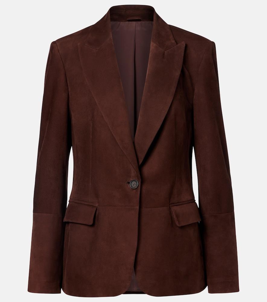 brunello cucinelli monili suede blazer
