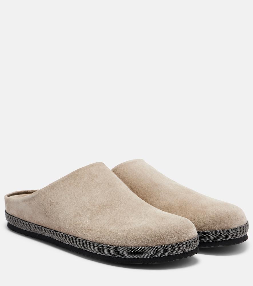 brunello cucinelli monili suede clogs