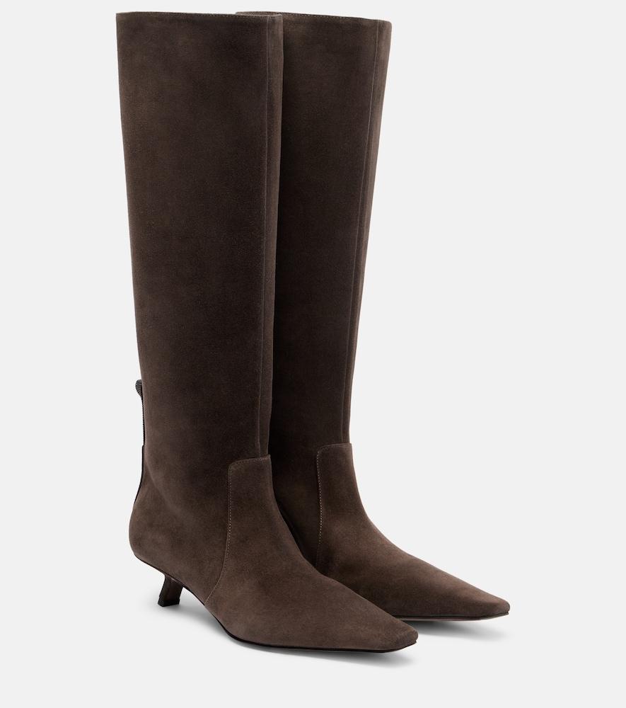 brunello cucinelli monili suede knee