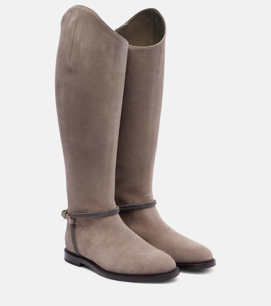 brunello cucinelli monili suede knee