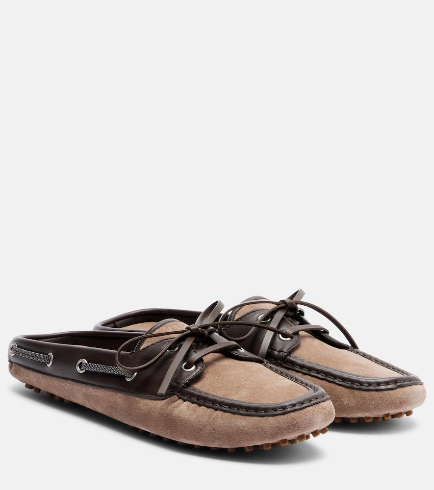 brunello cucinelli monili suede mules