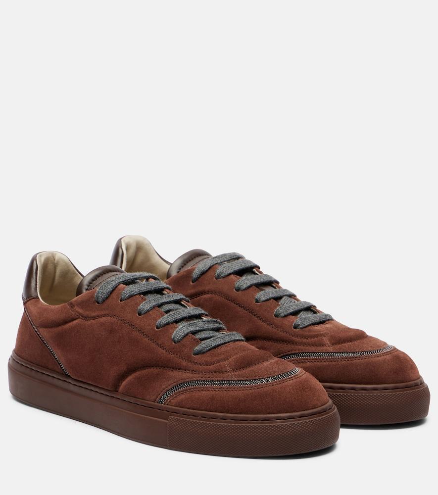 brunello cucinelli monili suede sneakers