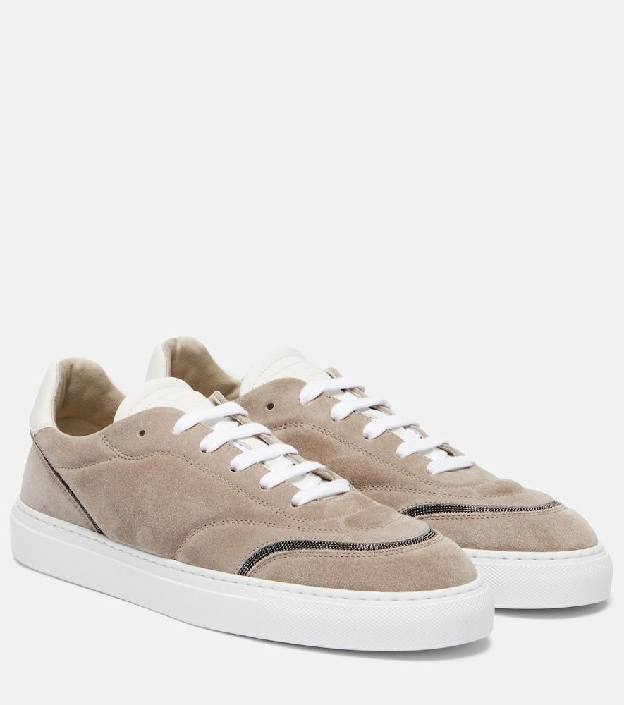 brunello cucinelli monili suede sneakers