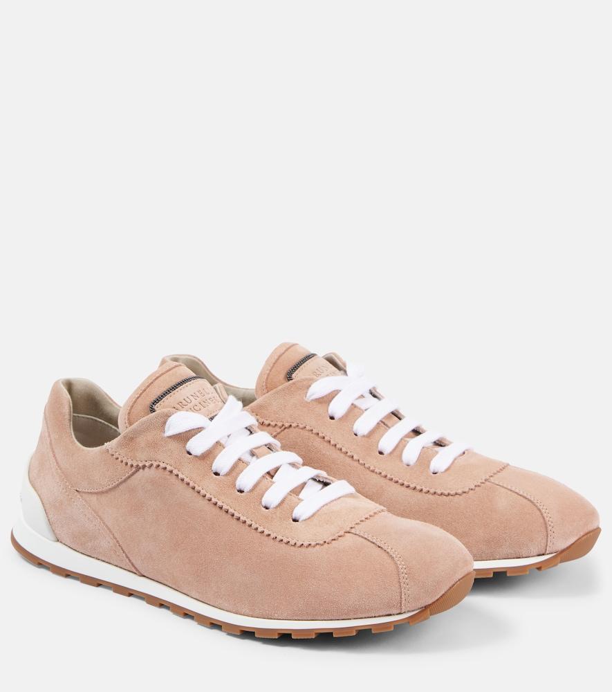 brunello cucinelli monili suede sneakers