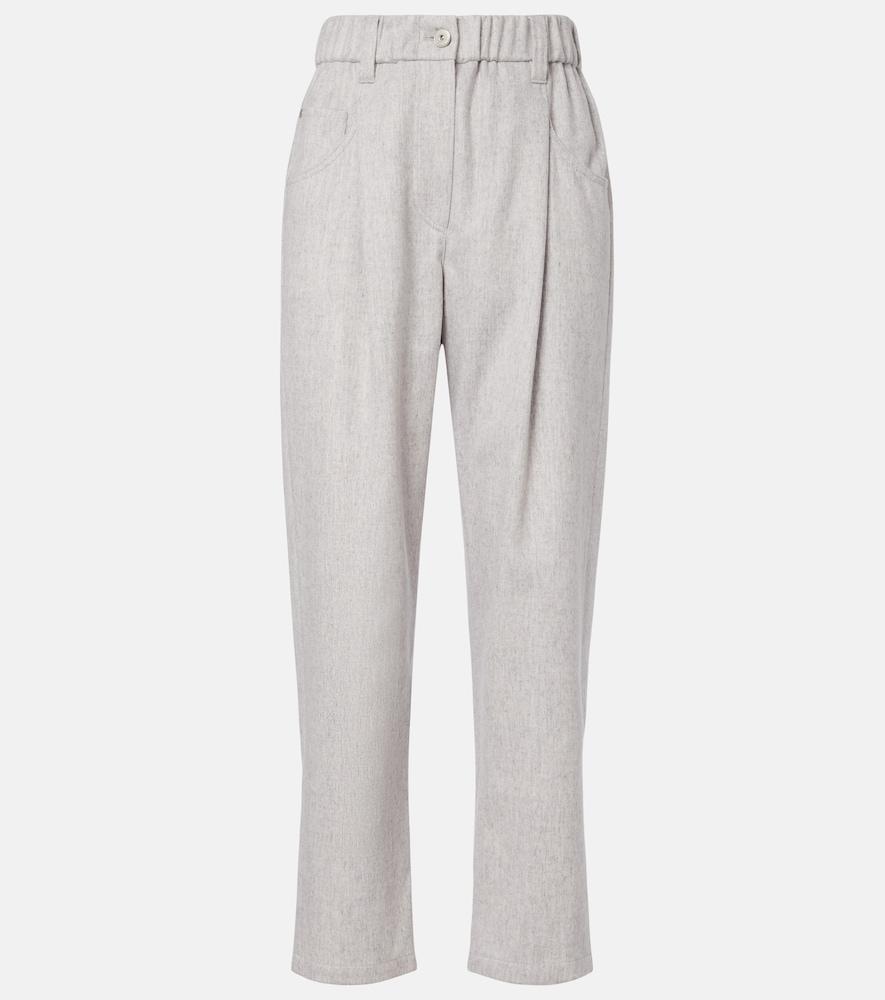 brunello cucinelli monili wool tapered pants