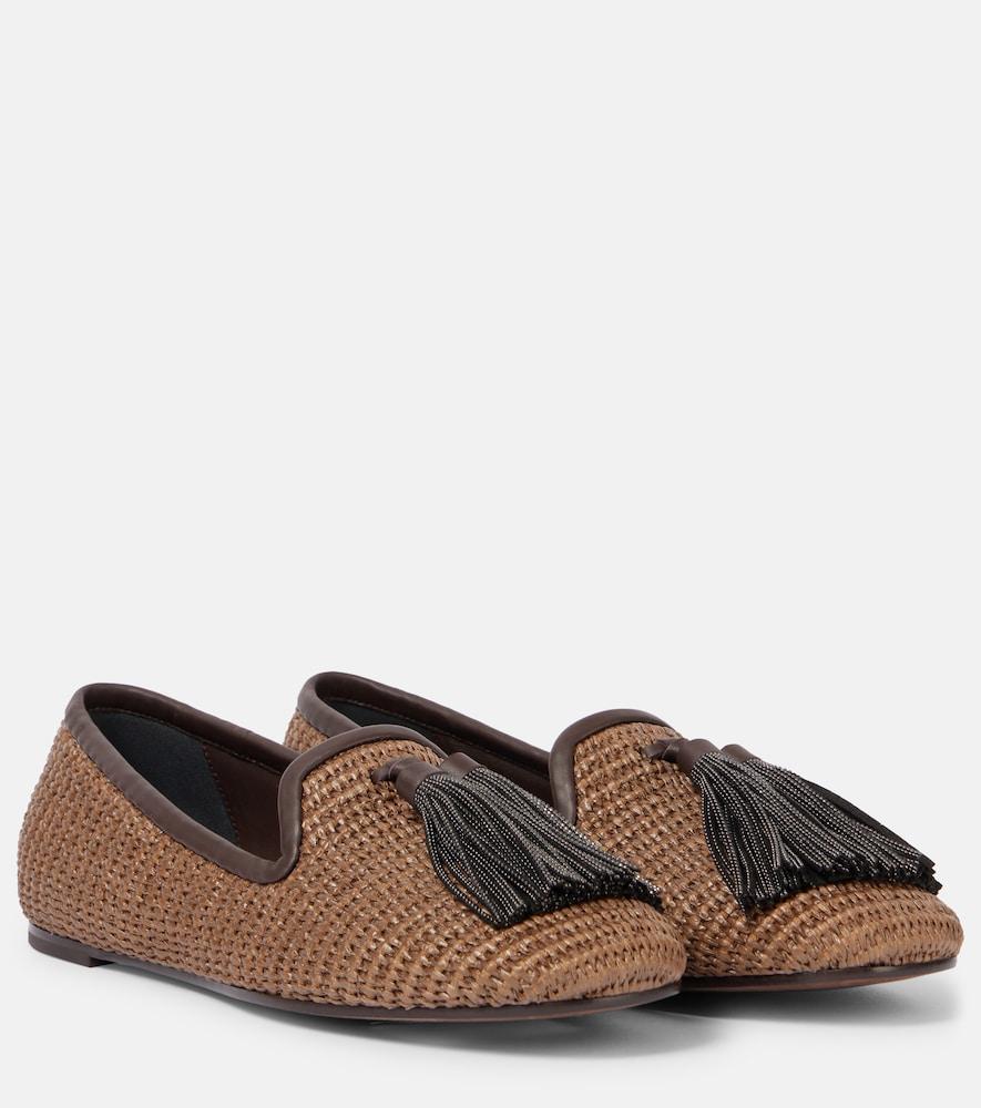 brunello cucinelli monili woven loafers