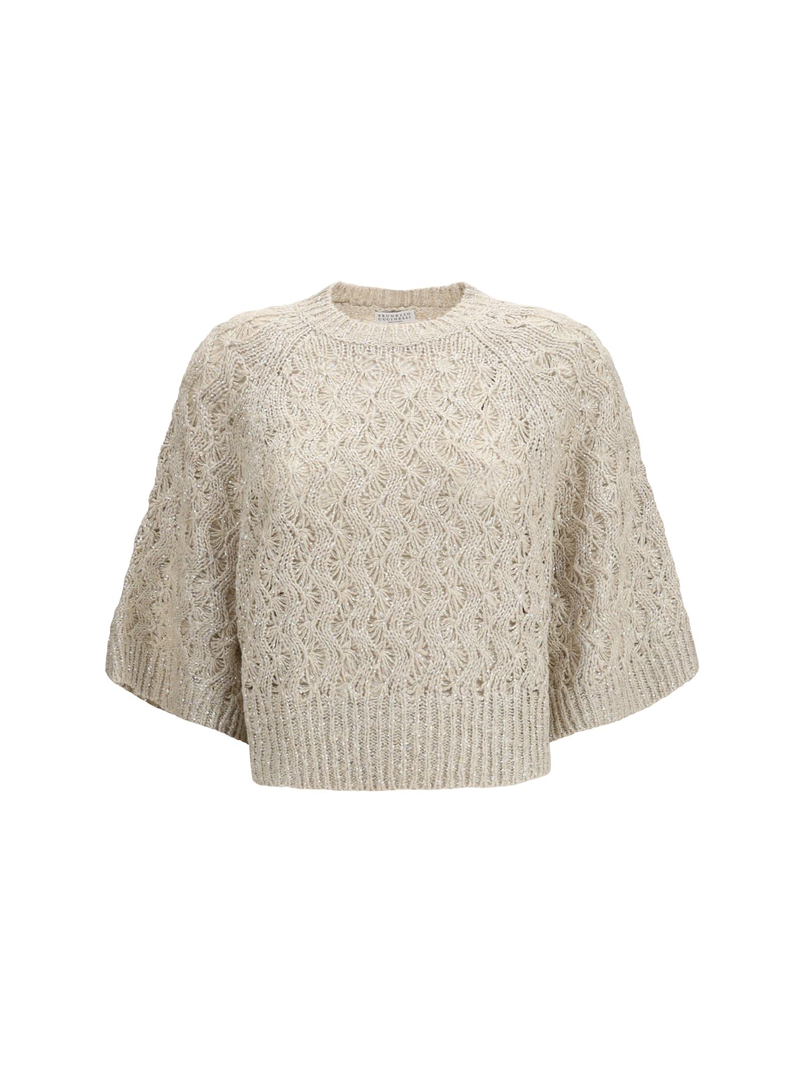 brunello cucinelli open-knit construction sweater