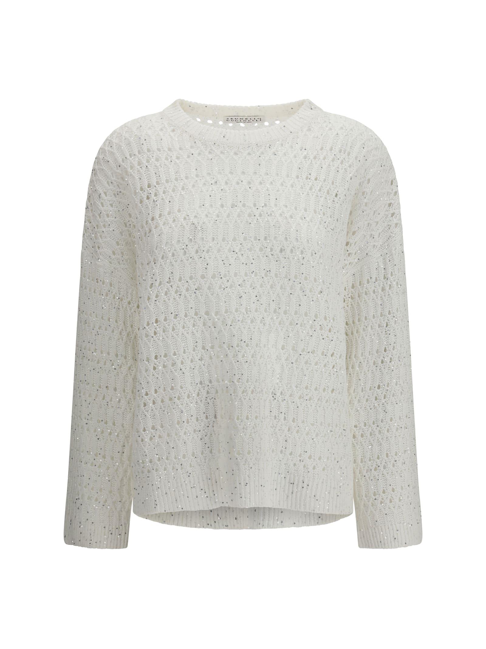 brunello cucinelli openwork sweater