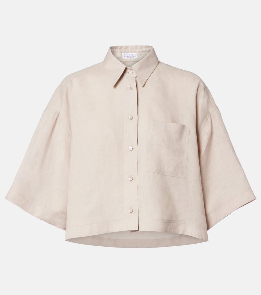 brunello cucinelli oversized linen shirt