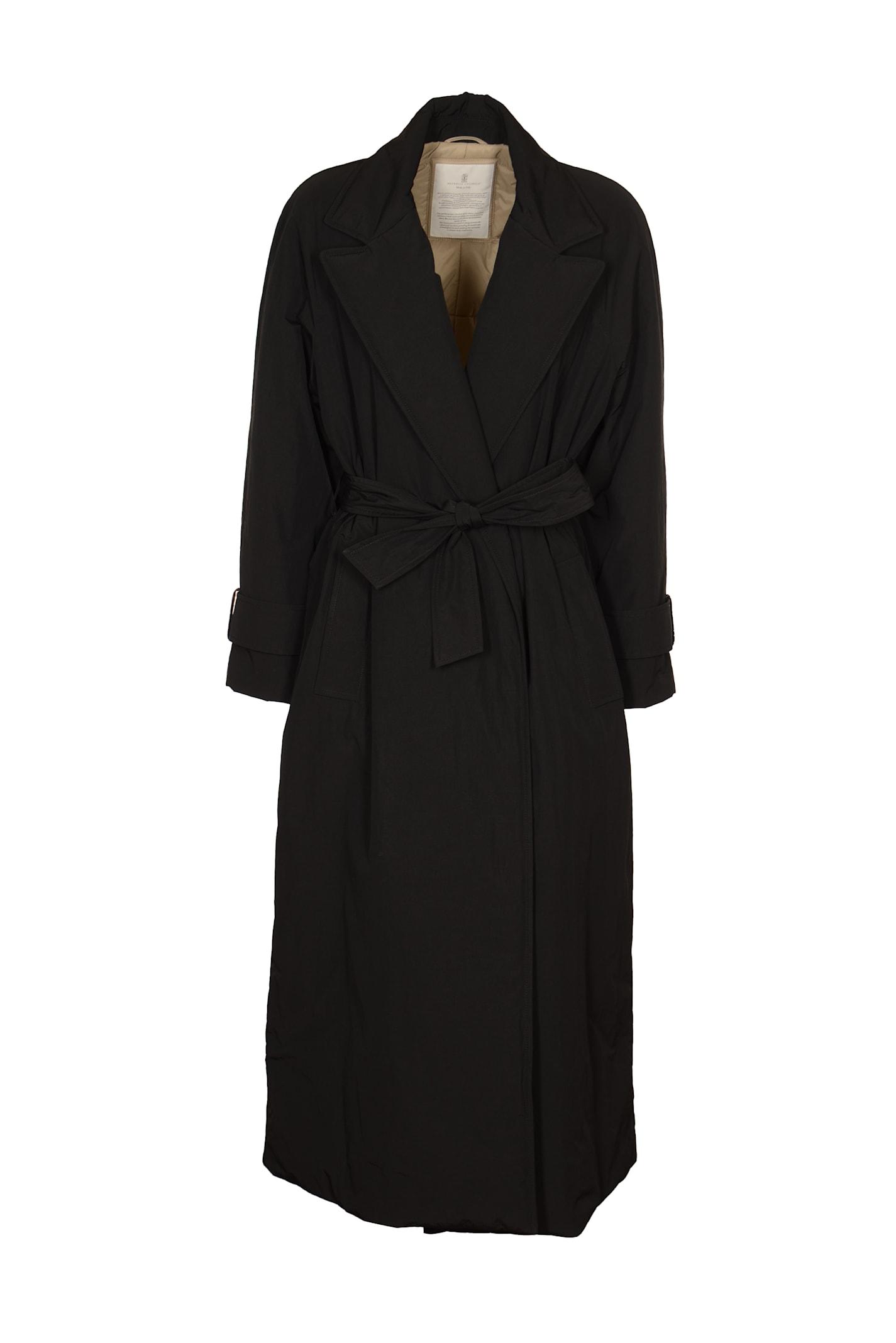 brunello cucinelli padded trench coat