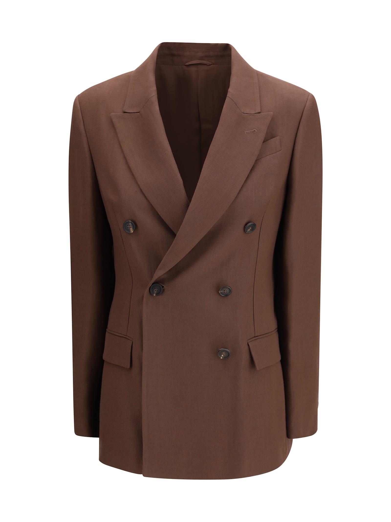 brunello cucinelli peak lapels double-breasted blazer