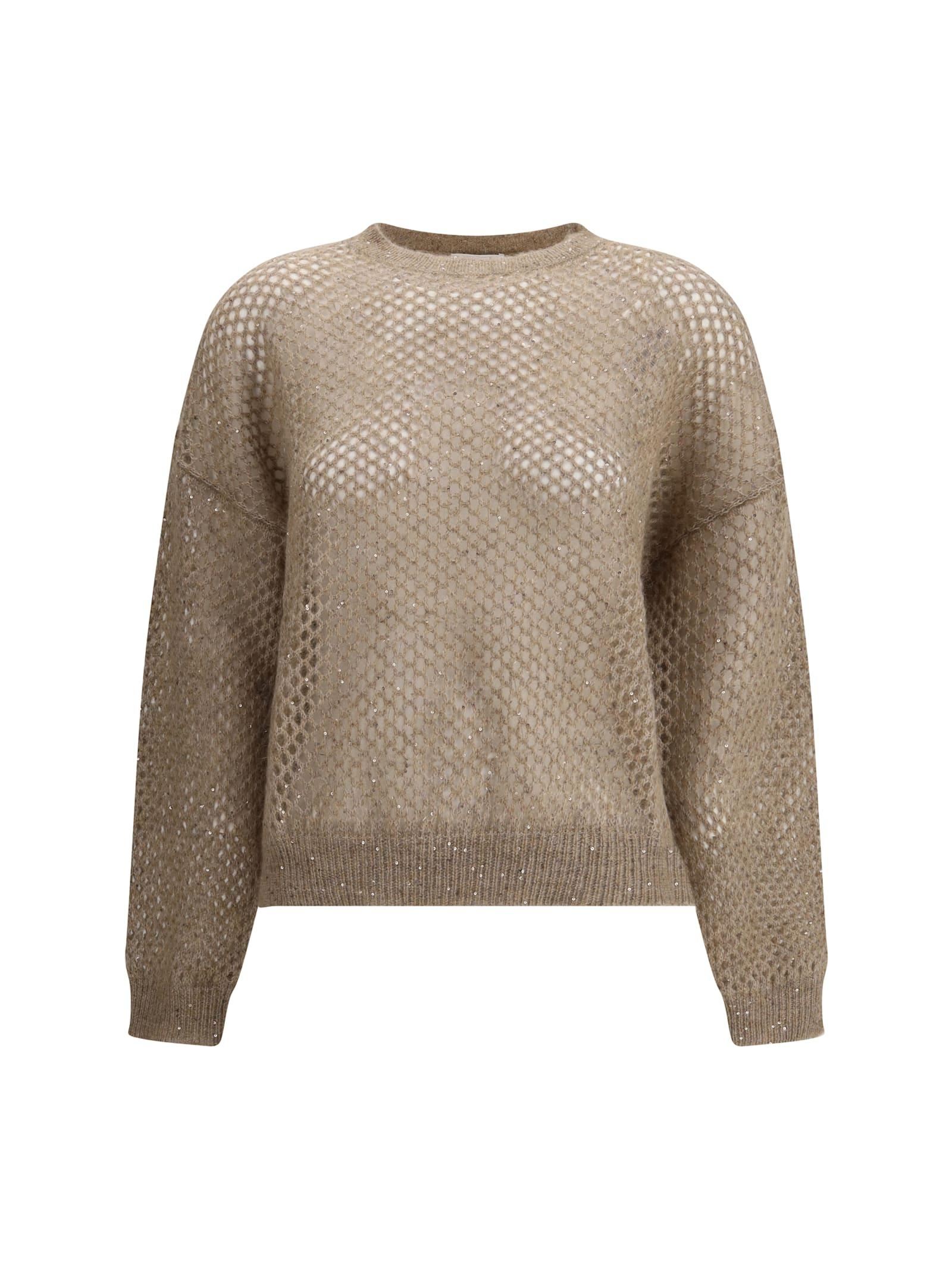 brunello cucinelli perforated sweater