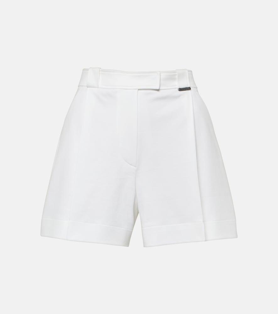 brunello cucinelli pleated cotton shorts