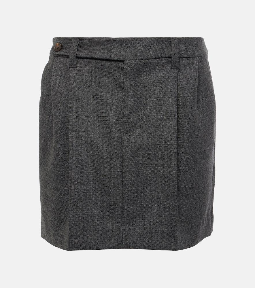 brunello cucinelli pleated virgin wool miniskirt