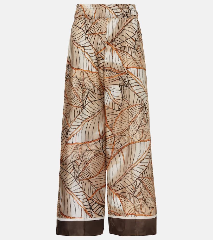 brunello cucinelli printed silk wide