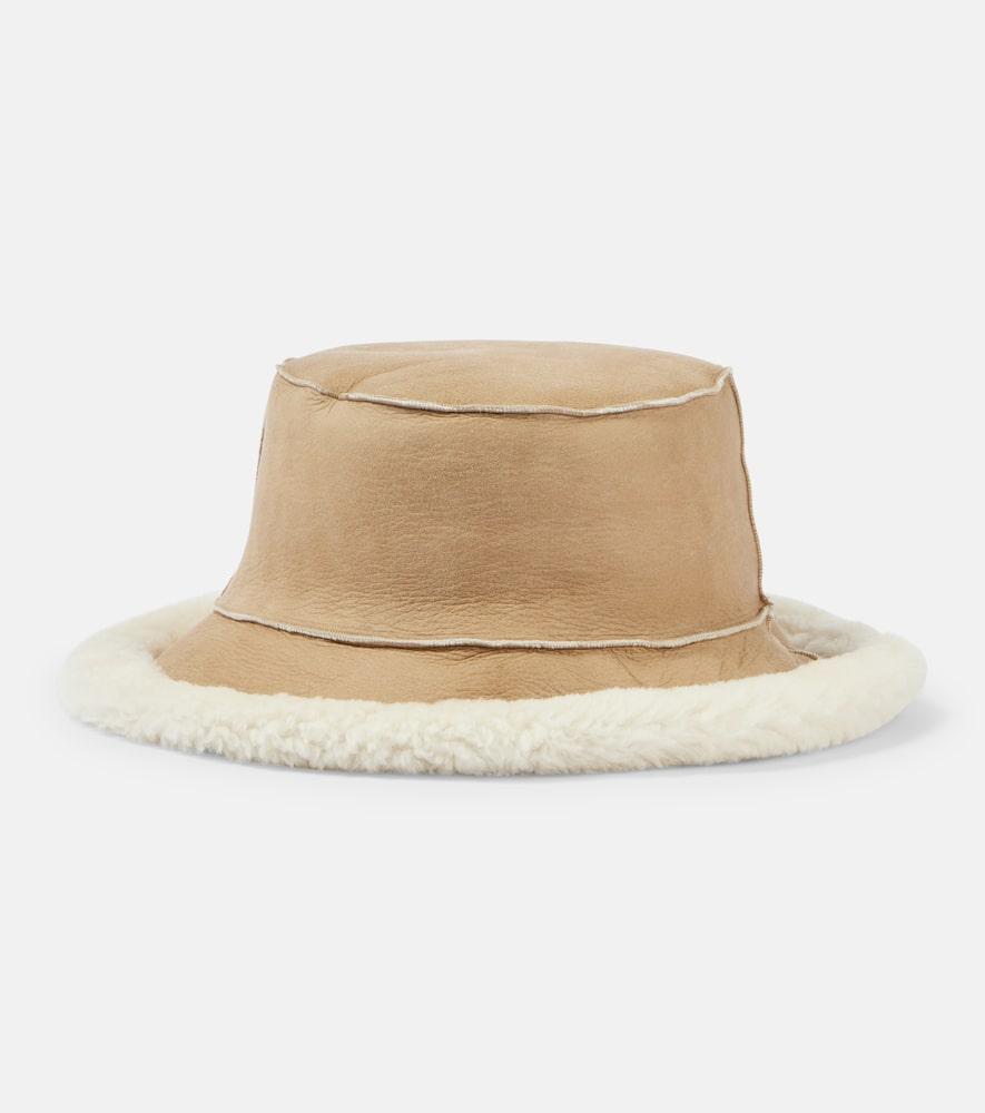 brunello cucinelli reversible shearling bucket hat