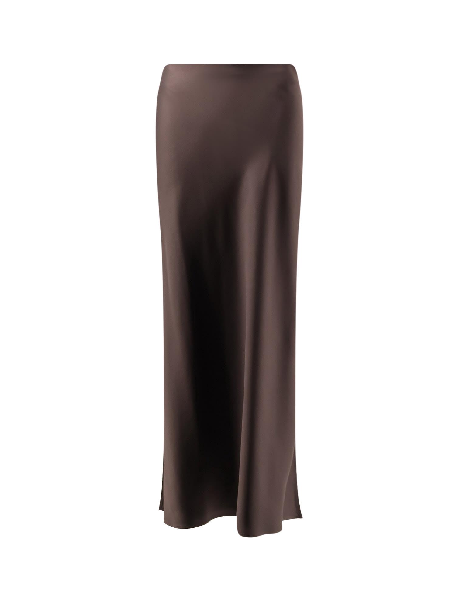 brunello cucinelli satin long skirt