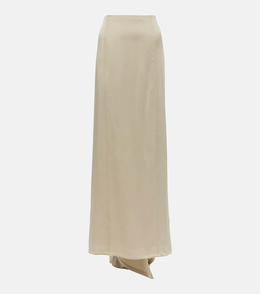 brunello cucinelli satin maxi skirt