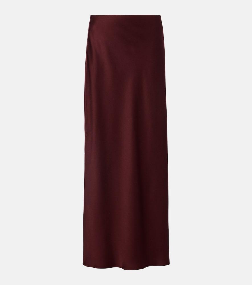 brunello cucinelli satin maxi skirt