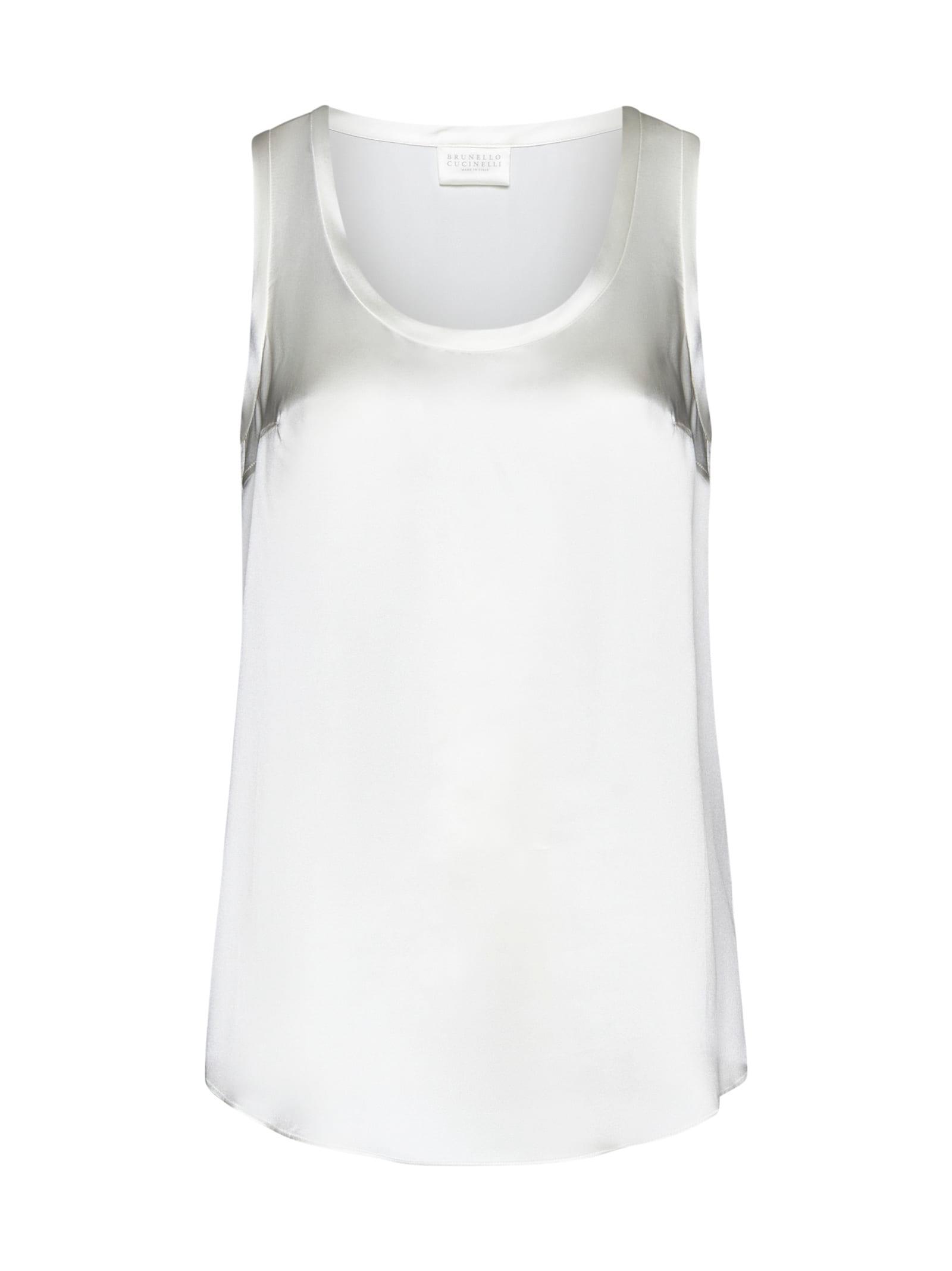 brunello cucinelli satin tops