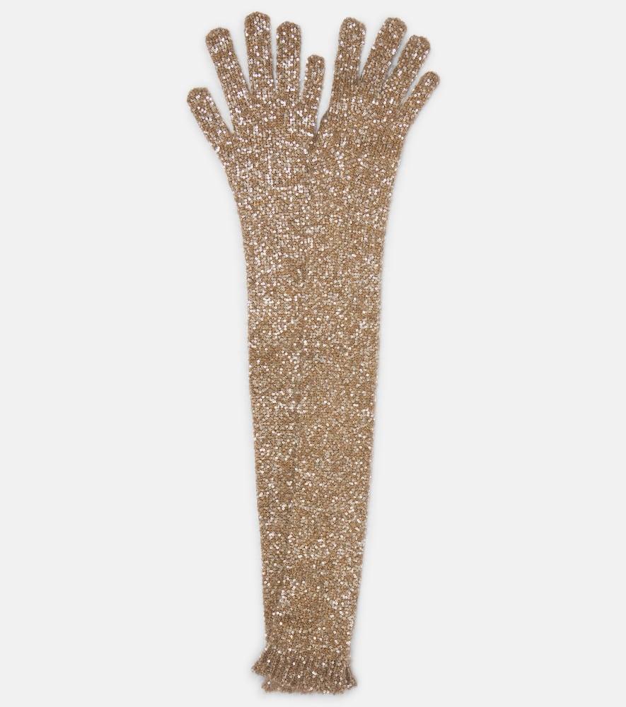 brunello cucinelli sequined gloves