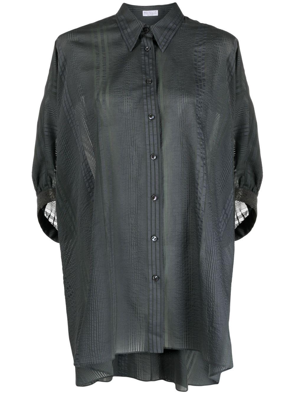 brunello cucinelli silk and cotton blend shirt