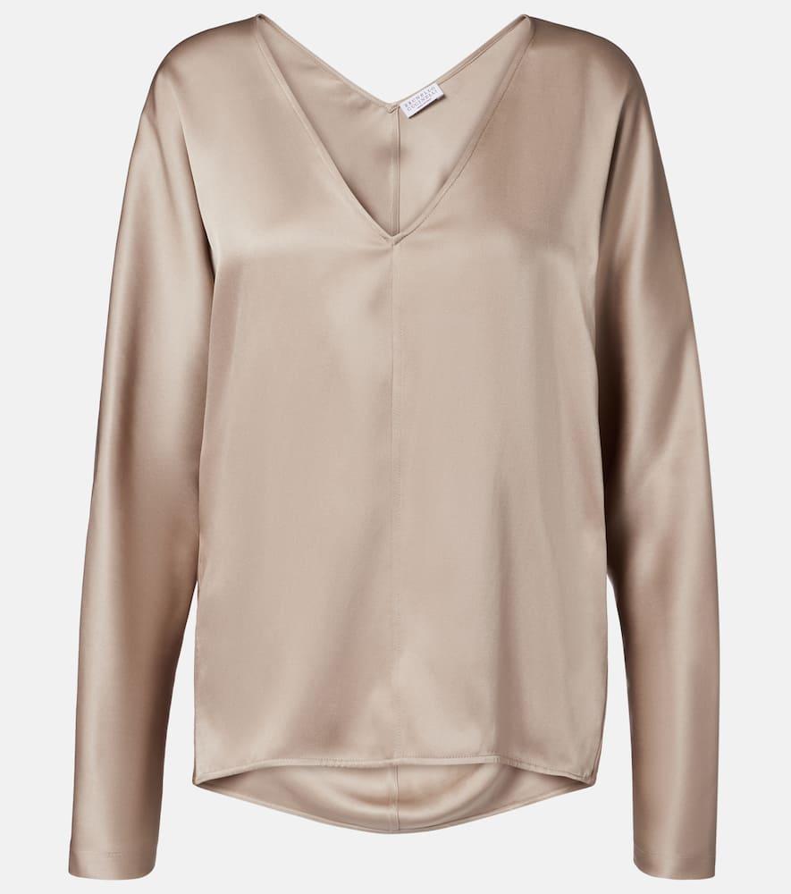 brunello cucinelli silk blouse