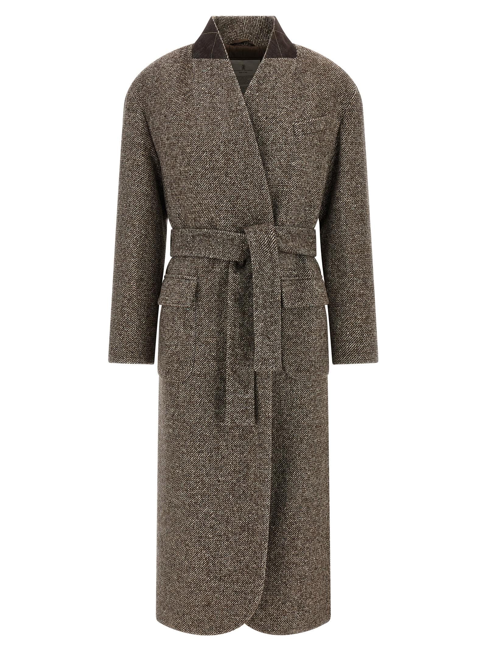 brunello cucinelli single-breasted coat